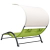 vidaXL Double Sun Lounger with Canopy Textilene Green - 4 of 4
