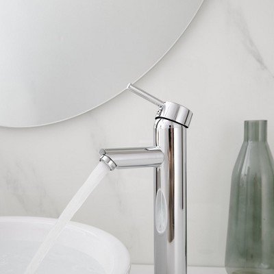 Polished Chrome Single Handle Vessel Sink Faucet