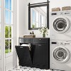 Two-Compartment Tilt-Out Trash Cabinet, Pet Proof Kitchen Trash Cabinet, Free Standing Laundry Sorter Cabinet, Laundry Hamper - 2 of 4