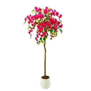 6FT Lifelike Artificial Tree for Indoor & Outdoor Decor Faux Planter Potted Fake Tree Flower, Thanksgiving for Home, Office, Wedding Party - 1 of 4