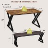 Kitchen Table Set with 2 Upholstered Benches, Z-Shaped Leg Kitchen Table Set for 4, 3 Piece Dining Table Set - 2 of 4