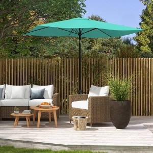PAGED Rectangle Patio Umbrella Modern Market Umbrella with Push Button Tilt, Crank and 6 Ribs for Garden, Base Not Included - 1 of 4