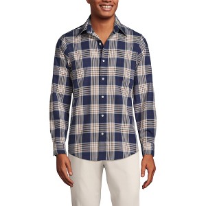 Lands' End Men's Tailored Fit No Iron Twill Long Sleeve Shirt - 1 of 4