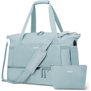 Gym Bag for Women, Personal Item Travel Bag, Shoe Compartment, Wet Pocket & USB Port - 1 of 4