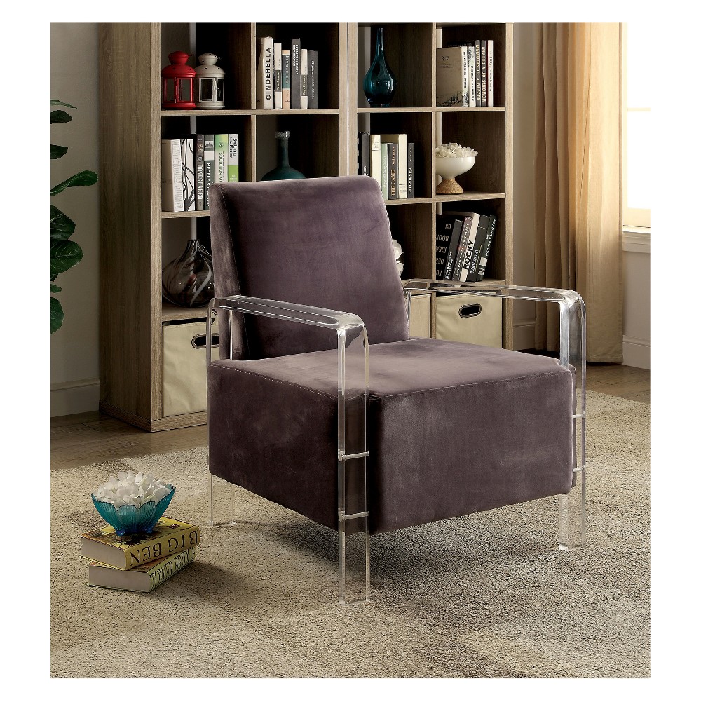 HOMES: Inside + Out Crider Contemporary Acrylic Frame Accent Chair Gray