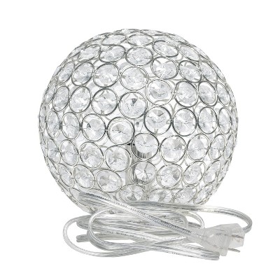 Chrome Crystal Ball Sequin Table Lamp for Kids Nursery
