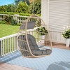 PAGED Swing Chair Outdoor, Outdoor Garden Rattan Egg Swing Chair Hanging Chair Wood for Living Room Balcony - 2 of 4