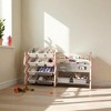 Mshliw Kids Toy Storage Organizer with 12 Bins and 2-Tier Bookshelf, Multi-Functional Toy Shelf for Playroom, Bedroom, or Classroom - 3 of 4