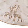 Kurt Adler 72-Inch White Tree Skirt with Gold Glitter Tree and Reindeer Design - image 4 of 4