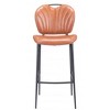 Faux Leather Barstool 43.7" H, With Vintage Brown Finish, Steel Frame by Zuo Modern - 4 of 4