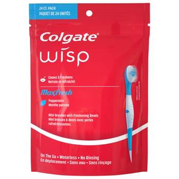Colgate Max Fresh Wisp Disposable Mini Toothbrush - Peppermint - 24ct
