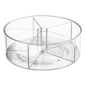 iDesign Divided 11.5-inch Lazy Susan for Kitchen Storage, Clear - 1 of 4