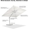 PURPLE LEAF  Patio Umbrella White Cantilever Offset Umbrella Rectangle Outdoor Umbrella with 360-degree Rotation - 4 of 4