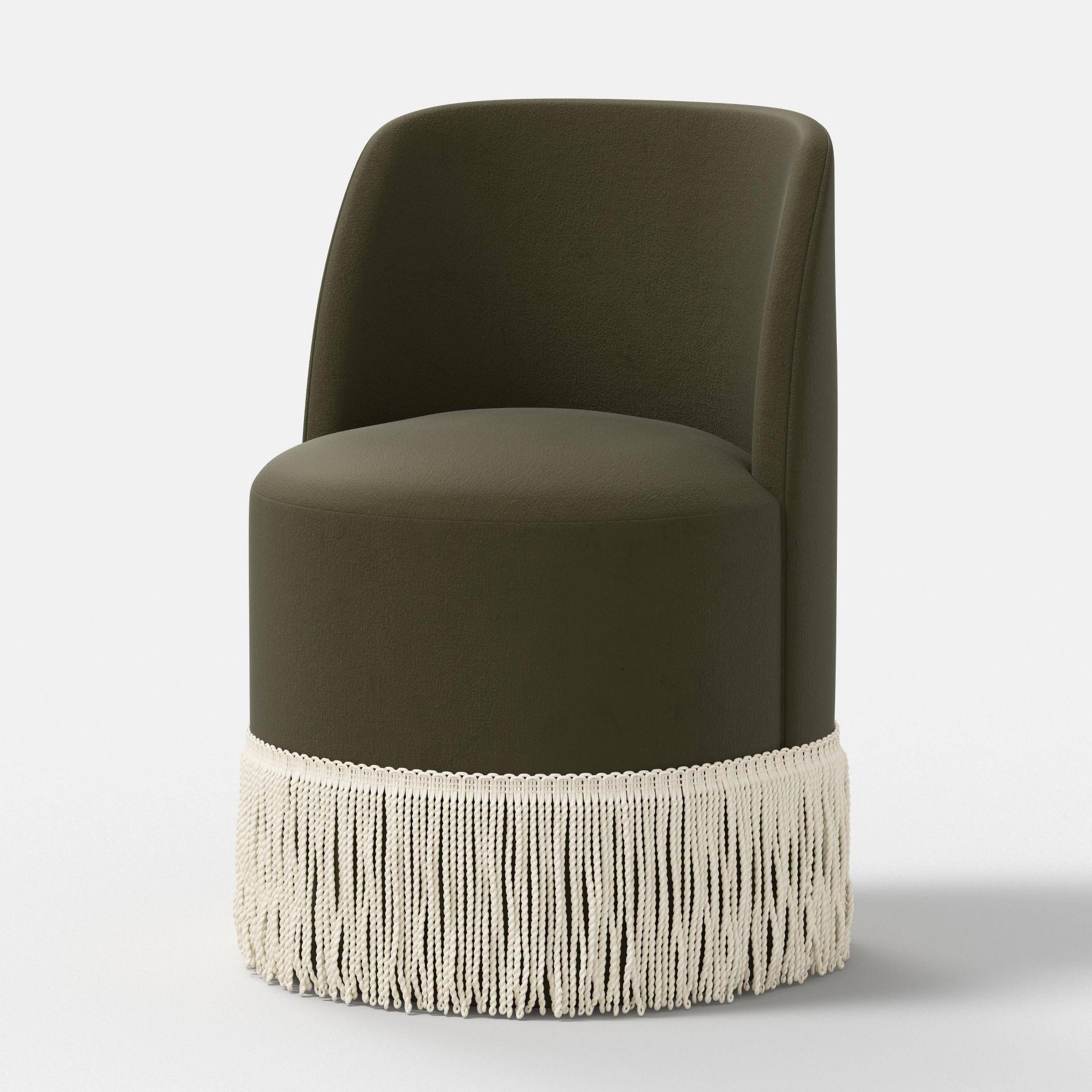 Jessa Fringe Chair Classic Velvet Loden Ivory - Threshold™