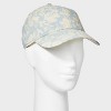 Women's Cotton Floral Print Baseball Hat - A New Day™ Blue: Adjustable Midweight Woven Cap - 2 of 4
