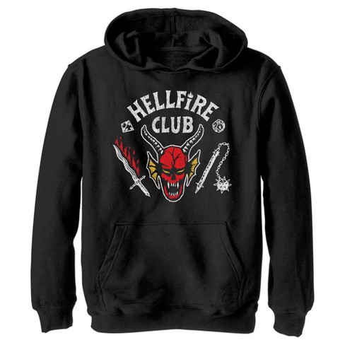 Boy's Stranger Things Hellfire Club Costume Pull Over Hoodie - Black ...