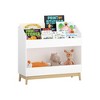 ORRD Toddler Book Display Shelf with Storage, Wooden Kids Bookcase Organizer for Bedroom or Playroom, White - 3 of 4