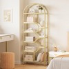 81.7 Inch Arched Bookshelf, Open Bookshelf with Storage Shelf, Geometric Bookcase Display Racks Tall Standing Bookshelves Metal - 2 of 4