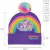 MLP Kids Winter Hats -  Cute Warm Pom Pom Beanie for girls Ages 4-14 Cold Weather Purple Rainbow Hat - 2 of 4
