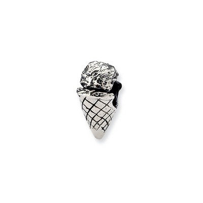 Black Bow Jewelry Sterling Silver Ice Cream Cone Bead Charm