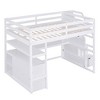NicBex Full/Twin Size Loft Bed with Desk & Storage Staircase,Wooden Loft Bed Featuring Shelves,Drawers & Study Space,Full Loft Bed for Kids,Teens - 2 of 4