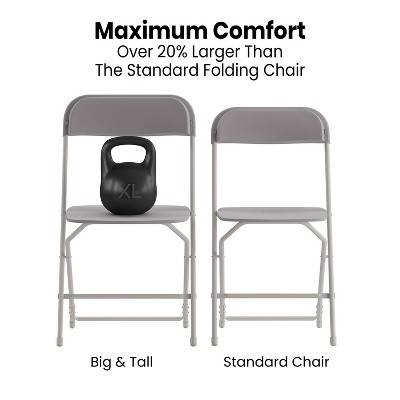 Extra Wide Gray Metal & Plastic Armless Reception Chair