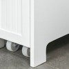 Slim Bathroom Storage Cabinet, MDF Storage Cabinet With Toilet Paper Holder, 2 Drawers, Side Towel Rack, Wheels, Freestanding Storage Cabinet - 2 of 4