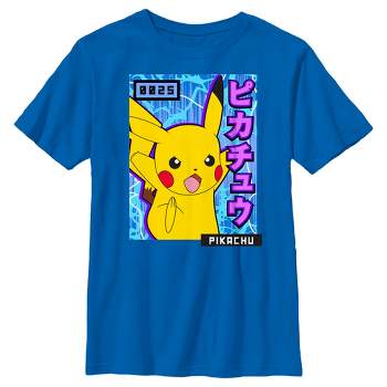 Boy's Pokemon Pikachu Blue Lightning T-Shirt