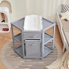 Corner Diaper Changing Table, Baby Diaper Changing Station with Storage Drawer and Laundry Hamper, Multi-Functional Changing Table Organizer - 2 of 4