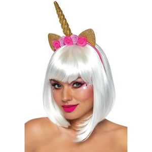 Leg Avenue Golden Unicorn Flower Headband - 1 of 1