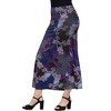 24seven Comfort Apparel Purple Paisley Print Elastic Waist A Line Maxi Skirt - image 2 of 4