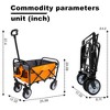 SKRAN Collapsible Foldable Beach Wagon Cart with strapping system,Utility Wagon Grocery Cart for Camping,Shopping,Fishing,Supports 225lbs - 3 of 4