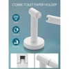 Cobbe White Toilet Paper Holder Wall Mount, Bathroom Toilet Paper Holder SUS304 Stainless Steel, Double Post Pivoting Toilet Paper Roll Holder - 3 of 4