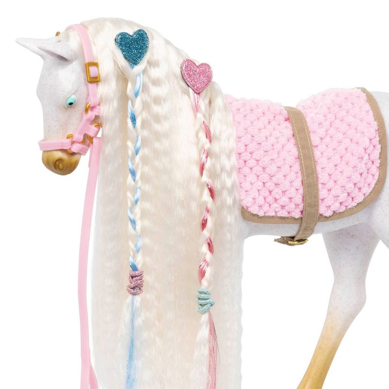Our Generation 12&#34; Hair Play Foal - Glitter &#38; Hearts Andalusian Horse in White, 5 of 11