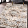 5 x 7 ft Polyester Imitation  Blue Brown Rectangular Hallway Bathroom Entryway Kitchen Office Foldable Flower Printed  Washable Area R - 3 of 4