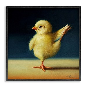 Stupell Industries Yoga Chicks Birds of Paradise Pose Funny Animal Black Framed Giclee Art - 1 of 4