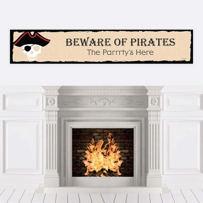 Big Dot of Happiness Beware of Pirates - Pirate Happy Birthday Decorations Party Banner