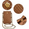 Hachikiko Small Crossbody Purse,Synthetic Leather Phone Wallet with Chain Strap, Stylish Crossbody Phone Bag for Travel & Daily Use,Brown - 4 of 4