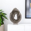 HomeRoots 17" Silver And White Aluminum And Marble Tabletop Sculpture - 2 of 4