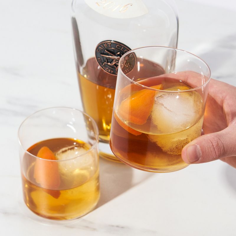 Viski Element Tumblers, Modern Minimalist Old Fashioned Cocktail Glasses, Ultra Fine Lead-Free Crystal 13.5 Oz Set of 2, Clear, 3 of 7