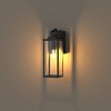 DORESshop Outdoor Gooseneck Wall Lantern with GFCI Outlet, 16-Inch, Dusk to Dawn, Clear Glass, Matte Black Finish, IP23 Waterproof, - 4 of 4