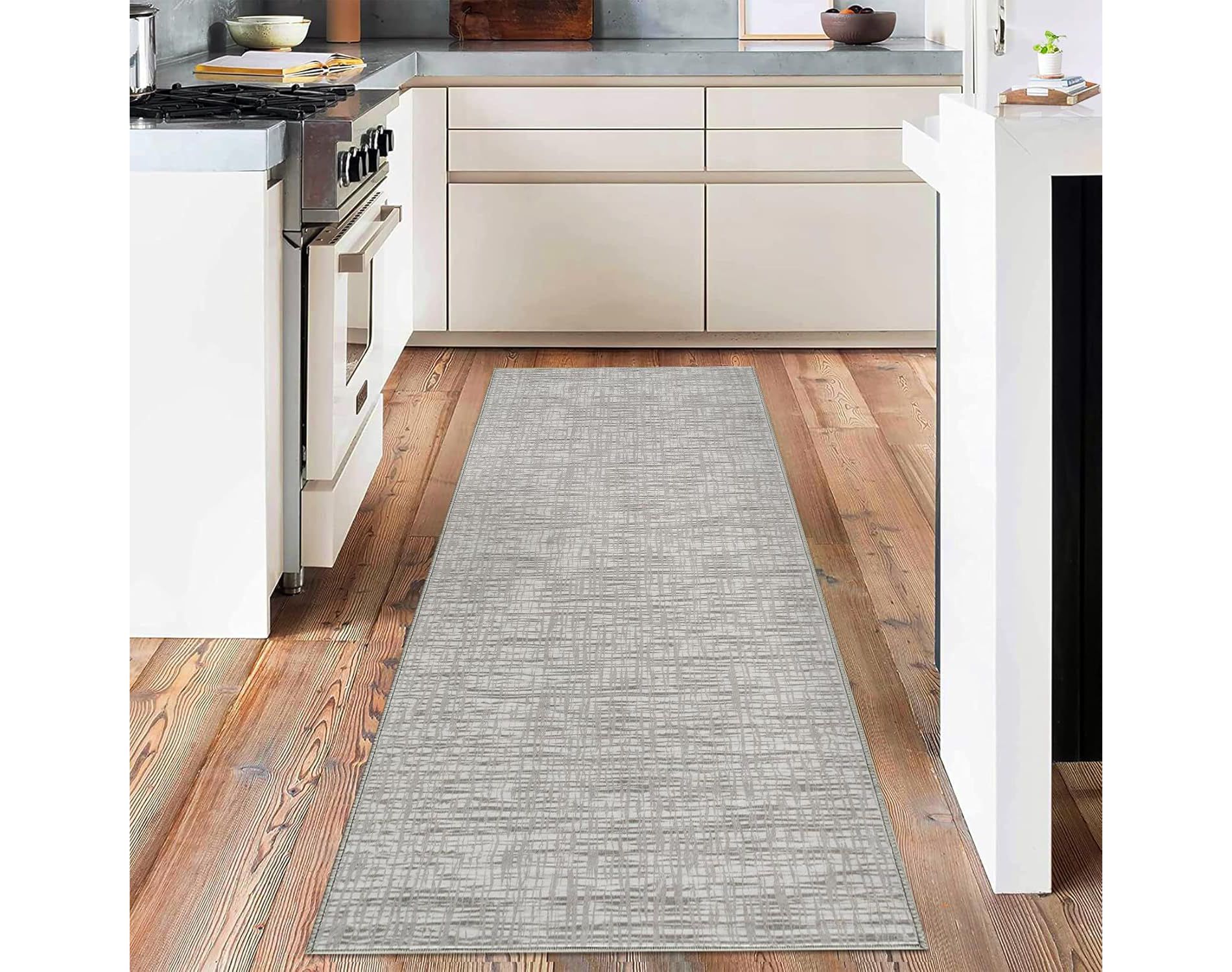 Acekool Area Rug, Modern Stripe Washable Non Slip Low Pile Soft Carpet for Living Room Bedroom Office, Easy Cleaning