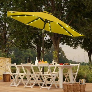 Sonkuki Patio 9FT LED Market Umbrellas With Solar Lights, Table Umbrella for Patio and Outdoor With Tilt Button for Deck and Pool - 1 of 4