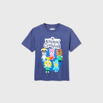 Boys Nintendo Animal Crossing Short Sleeve Graphic T Shirt Blue Xs Target - boys roblox characters short sleeve t shirt navy heather xs blue