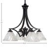 Toltec Lighting Zilo 4 - Light Chandelier in  Matte Black with 7" Italian Ice Shade - 2 of 2
