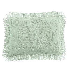 Collections Etc Luxurious Medallion Chenille Fringe Border Pillow Sham - 1 of 3