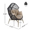 Christopher Knight Home Benno Outdoor Wicker and Iron Egg Chair with Weather-Resistant Cushion - 3 of 4