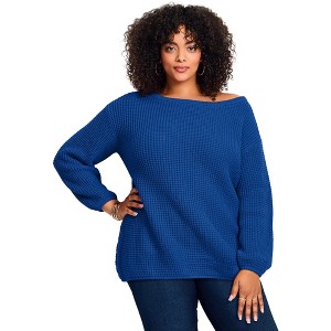 Avenue Waffle Stitch Pullover Sweater - 1 of 3