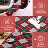 Red and Green Holiday Print Plaid Area Rug Christmas Theme Home Decor Rugs Low Pile Non Slip Carpet for Dining Room Play Room - 3 of 4