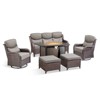 Outdoor Patio Furniture Set with Propane  Fire Pit Table - PE Wicker Patio Conversation Sets - 7 Seats Outdoor Sectional Chair Sofa Set - 2 of 4